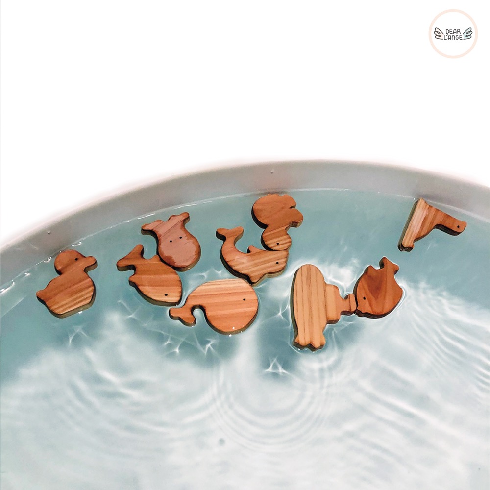 [디어랑쥬] 오감만족 국민 편백 목욕놀이 장난감 - 물고기 9종 세트